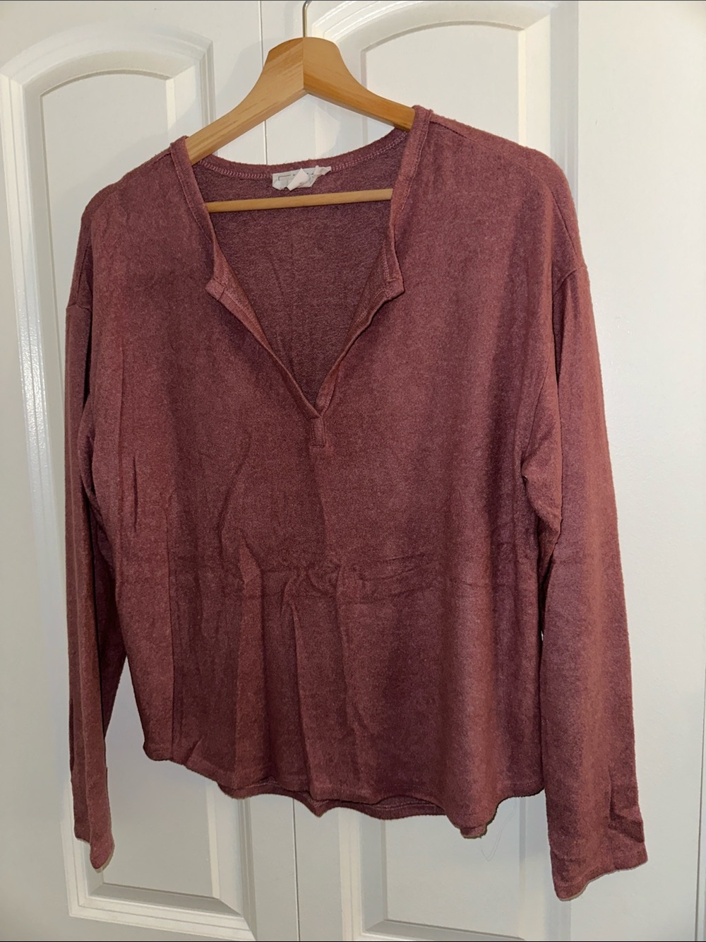 Washed Mauve Long-Sleeve Women's Top